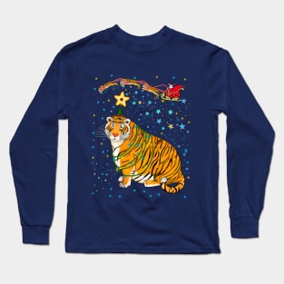 Tiger's Christmas tree and Santa/ Year of the Tiger /New Year 2022/ Tiger 2022 Long Sleeve T-Shirt